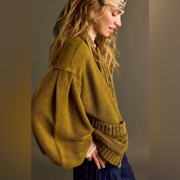 NWT FREE PEOPLE WE THE FREE Cute In This Cardi | Fir Green/Moss MSRP $168 Size S - Picture 2 of 11